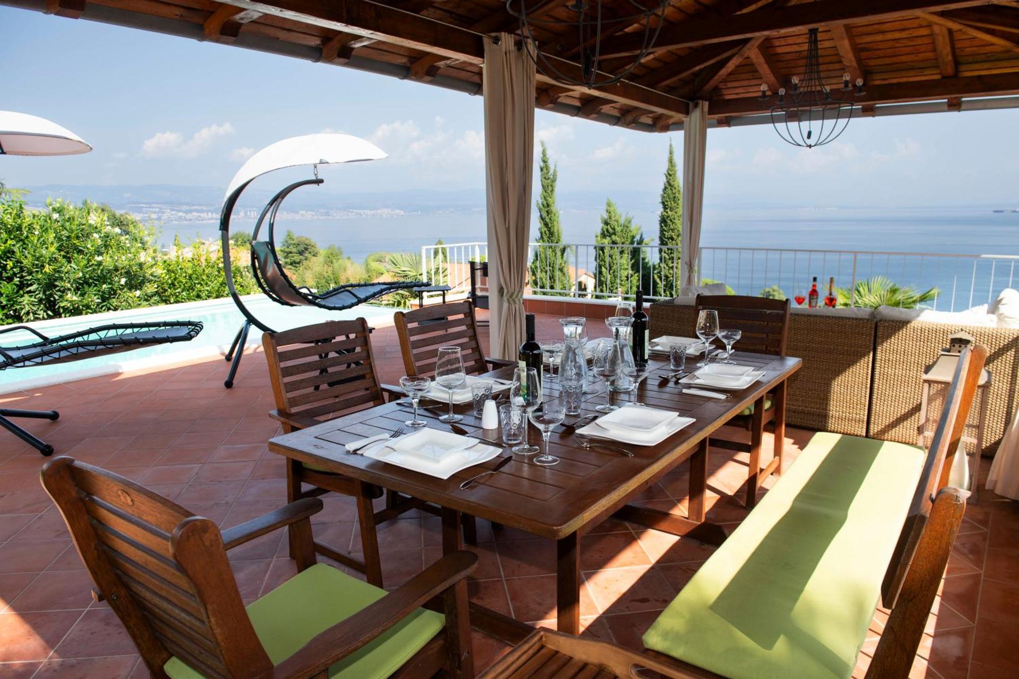 Villa Lovran - 150M To The Beach - Infinity Pool - Incredible Sea View - Fitness Room Buitenkant foto